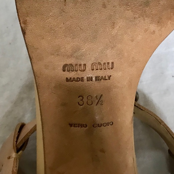 Miu Miu Natural Leather Blue Denim sandal - Picture 7 of 7